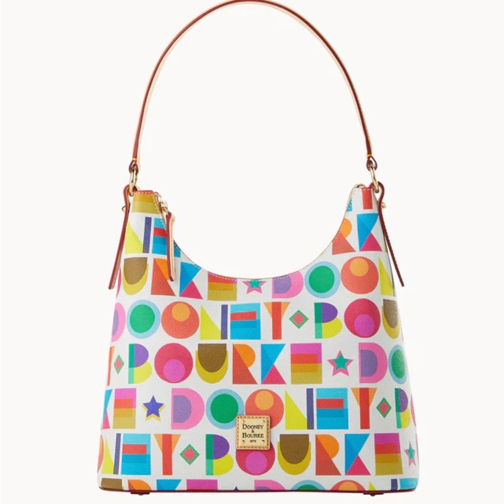 Dooney & Bourke Multicolor Logo Print Hobo Bag - Picture 14 of 17